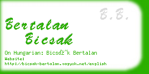 bertalan bicsak business card